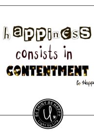 Happiness Consist in Contentment